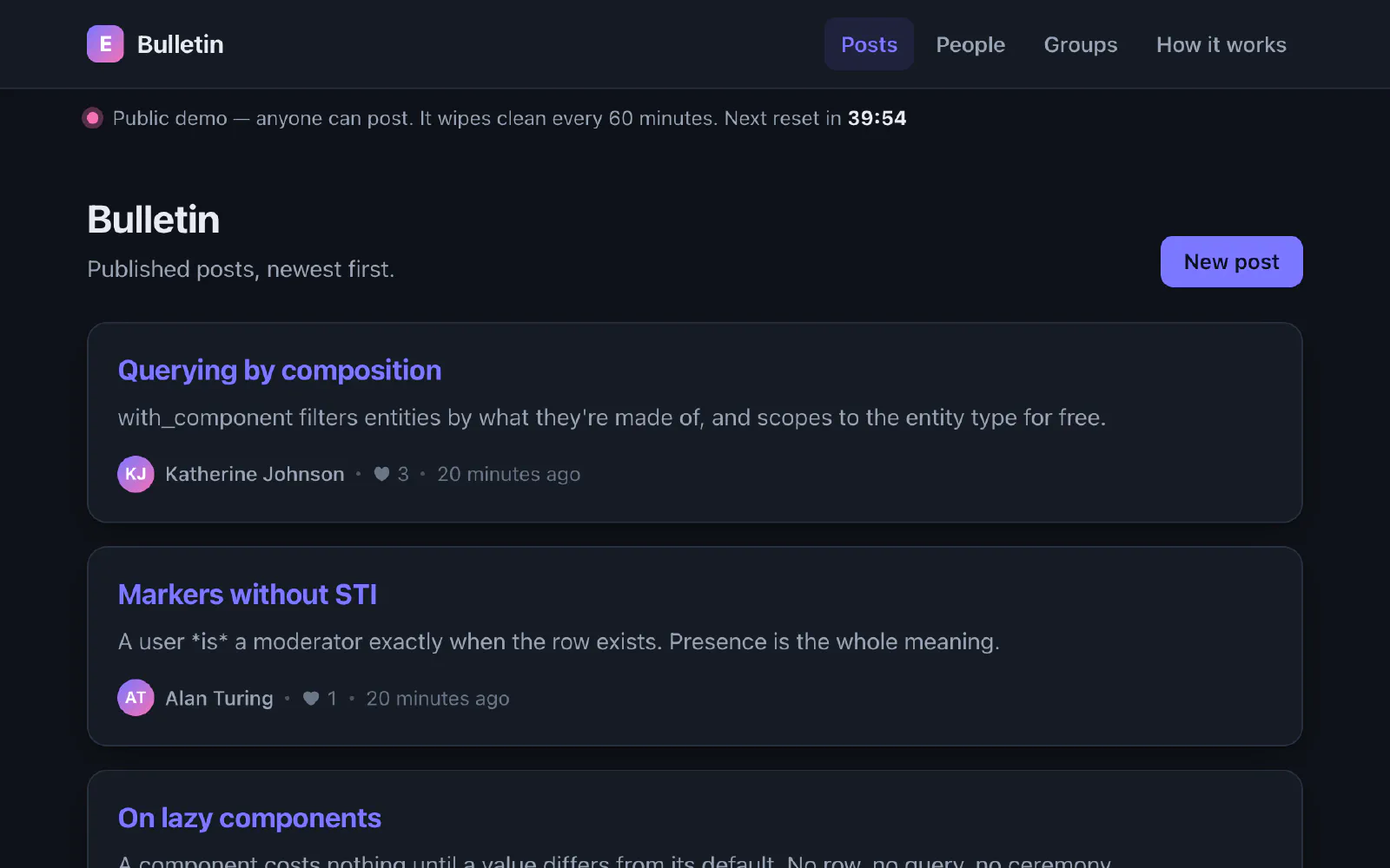 ECS Rails screenshot